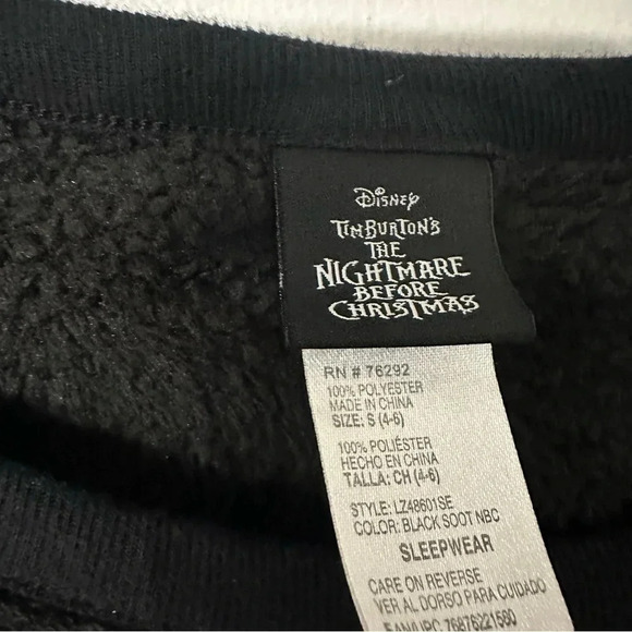 Disney Tim Burton's The Nightmare Before Christmas Fleece Pajama Top Size S GUC - Picture 4 of 7